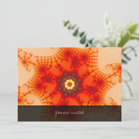 Feuerwehr im Fraktal Kunst Einladung (Stehend Vorderseite)