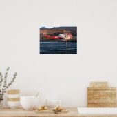 Feuerwehr in San Diego Helicopter Poster (Küche)