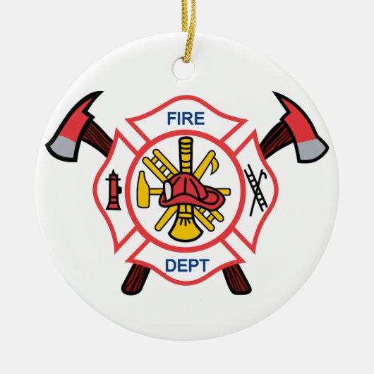 Feuerwehr Keramik Ornament (Vorne)