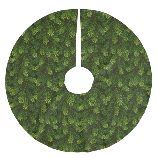 Feuerwehr/Kiefernzweige Polyester Weihnachtsbaumdecke (Vorderseite)