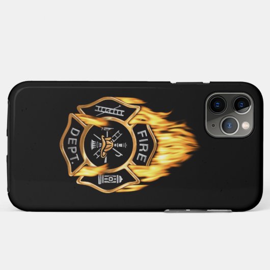 Feuerwehr-loderndes GoldAbzeichen Case-Mate iPhone Hülle (Rückseite (Horizontal))