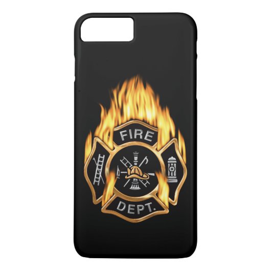 Feuerwehr-loderndes GoldAbzeichen Case-Mate iPhone Hülle (Rückseite)