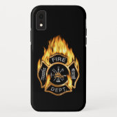 Feuerwehr-loderndes GoldAbzeichen Case-Mate iPhone Hülle (Rückseite)