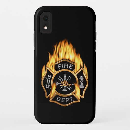 Feuerwehr-loderndes GoldAbzeichen Case-Mate iPhone Hülle (Rückseite)