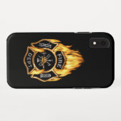 Feuerwehr-loderndes GoldAbzeichen Case-Mate iPhone Hülle (Rückseite (Horizontal))