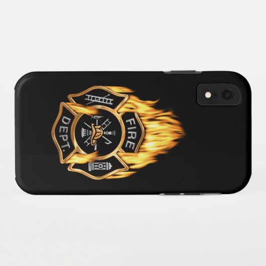 Feuerwehr-loderndes GoldAbzeichen Case-Mate iPhone Hülle (Rückseite (Horizontal))