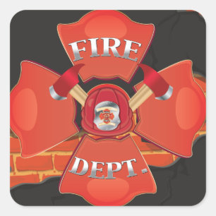 Feuerwehr Logo Quadratischer Aufkleber