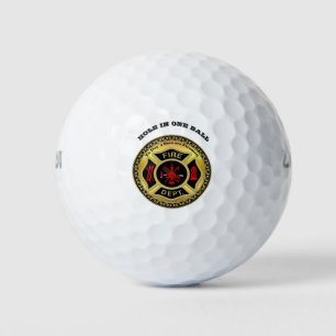 Feuerwehr-Logo Schwarzes und GoldAbzeichen Golfball