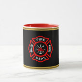 Feuerwehr-Logo schwarzes und rotes Abzeichen Tasse (Zentrum)