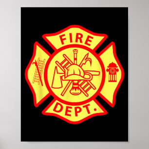 Feuerwehr-Logo Uniform Feuerwehrmann-Symbol Feuerw Poster