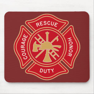Feuerwehr-Maltese-Kreuz-Emblem Mousepad