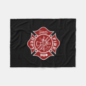 Feuerwehr maltesisches Kreuzblanken Fleecedecke (Vorderseite (Horizontal))