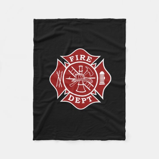Feuerwehr maltesisches Kreuzblanken Fleecedecke (Vorderseite)