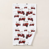 Feuerwehr-Oldtimer-Muster, Badhandtuch Set (Handtuch)