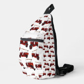 Feuerwehr-Oldtimer-Muster, Crossbody Bag (Rechte Ecke)
