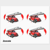 Feuerwehr Ovaler Aufkleber (Blatt)