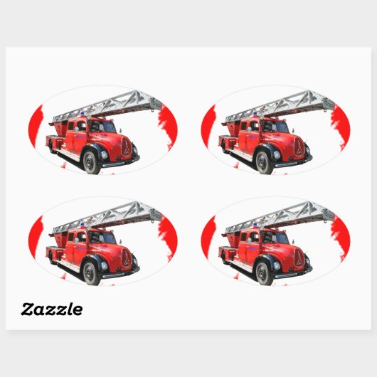 Feuerwehr Ovaler Aufkleber (Blatt)