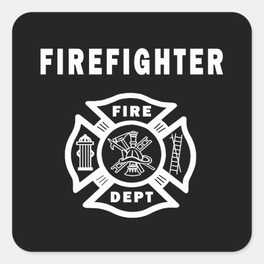 Feuerwehr Quadratischer Aufkleber (Vorderseite)