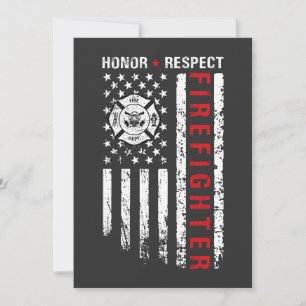 Feuerwehr Red Line US-Flagge Einladung