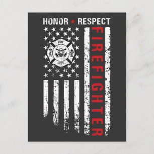 Feuerwehr Red Line US-Flagge Feiertagspostkarte