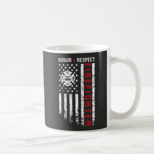 Feuerwehr Red Line US-Flagge Kaffeetasse (Rechts)