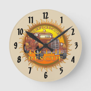 Feuerwehr-Rettungsuhr Runde Wanduhr