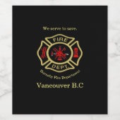 Feuerwehr RG Wir dienen dem rett des Weinetiketts Weinetikett (Einzelnes Label)