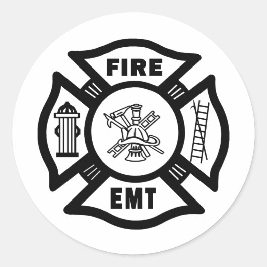 Feuerwehr Runder Aufkleber (Vorderseite)