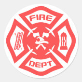 Feuerwehr Runder Aufkleber (Vorderseite)