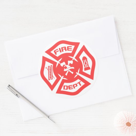 Feuerwehr Runder Aufkleber (Umschlag)