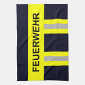 Feuerwehr Symbol Uniform Blau Geschirrtuch (Vertikal)