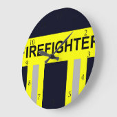 Feuerwehr Symbol Uniform Blau Große Wanduhr (Winkel)