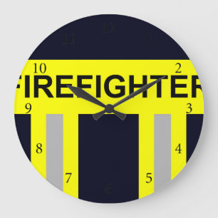 Feuerwehr Symbol Uniform Blau Große Wanduhr