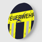 Feuerwehr Symbol Uniform Blau Große Wanduhr (Winkel)