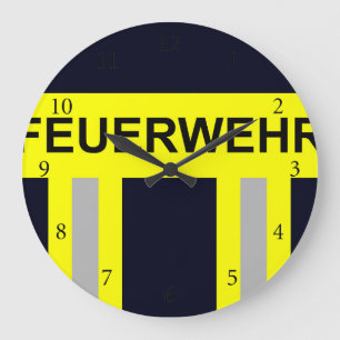 Feuerwehr Symbol Uniform Blau Große Wanduhr
