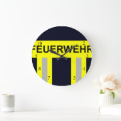 Feuerwehr Symbol Uniform Blau Große Wanduhr (Zuhause)