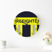 Feuerwehr Symbol Uniform Blau Große Wanduhr (Zuhause)