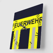 Feuerwehr Symbol Uniform Blau Quadratische Wanduhr (Winkel)