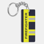 Feuerwehr Symbol Uniform Blau Schlüsselanhänger (Vorderseite links)