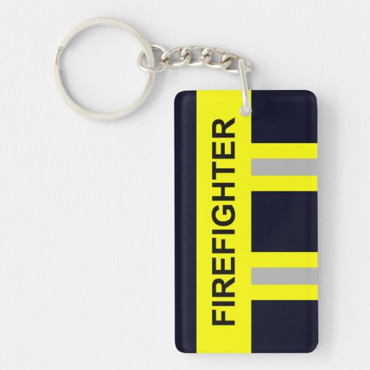 Feuerwehr Symbol Uniform Blau Schlüsselanhänger (Vorderseite)