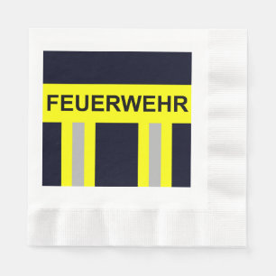 Feuerwehr Symbol Uniform Blau Serviette