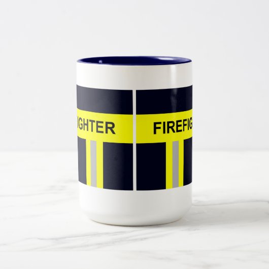 Feuerwehr Symbol Uniform Blau Zweifarbige Tasse (Mittel)