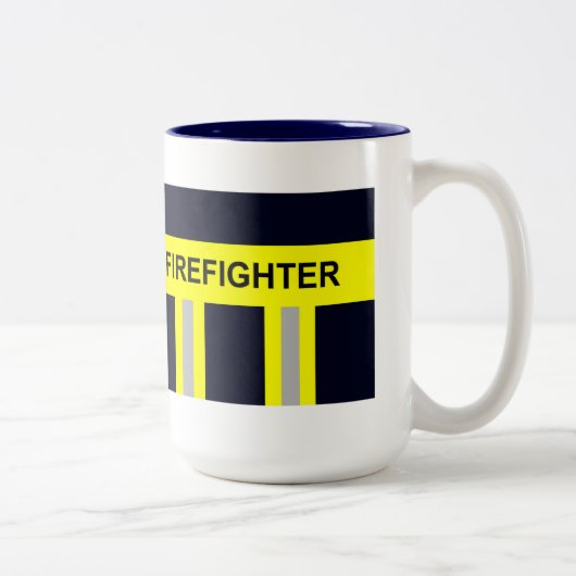 Feuerwehr Symbol Uniform Blau Zweifarbige Tasse (Rechts)