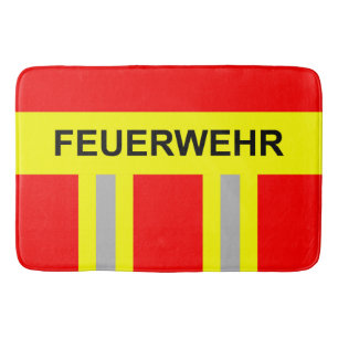 Feuerwehr Symbol Uniform Rot Badematte