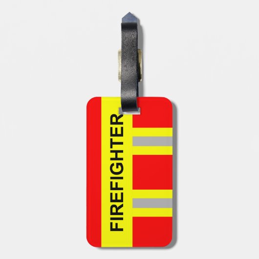 Feuerwehr Symbol Uniform Rot Gepäckanhänger (Rückseite vertikal)