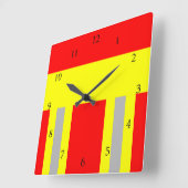 Feuerwehr Symbol Uniform Rot Quadratische Wanduhr (Winkel)