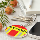 Feuerwehr Symbol Uniform Rot Schlüsselanhänger (Vorderseite rechts)