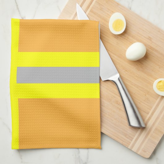 Feuerwehr Symbol Uniform Sandfarben Geschirrtuch (Viertel Falte)