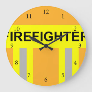 Feuerwehr Symbol Uniform Sandfarben Große Wanduhr