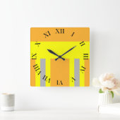 Feuerwehr Symbol Uniform Sandfarben Quadratische W Quadratische Wanduhr (Zuhause)